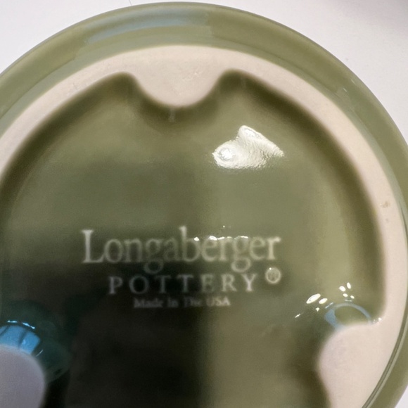 Longaberger Pint Pottery Sage Green Woven Traditions Salt Crock with Lid… - Picture 4 of 6